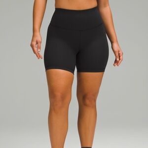 Lululemon Black Wunder High-Rise Biker Short 6"
